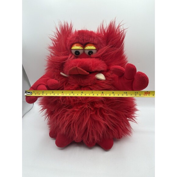 Vintage Raz Furbles Red Plush Monster Hand Puppet 14" 1987 Yang Jee - Picture 9 of 10
